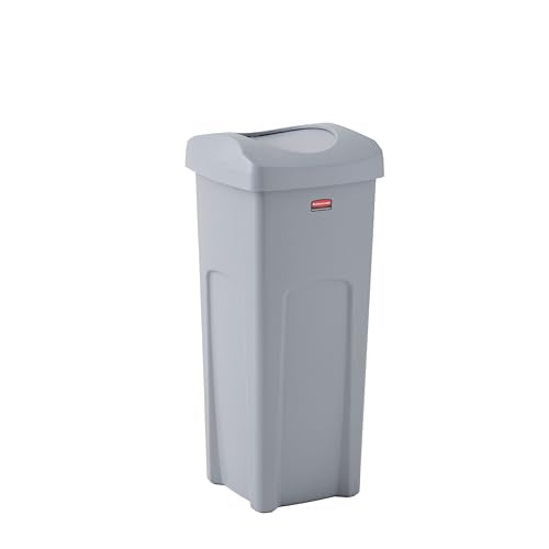 Square Trash Can with Swing Top Lid - 23-Gallon Outdoor Waste Container