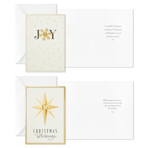24-Pack Religious Christmas Cards with Gold Foil & Envelopes - Holiday Greetings