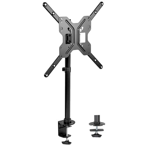 Black TV Desk Mount for 23-55 Inch Screens - Full Motion Height Adjustable