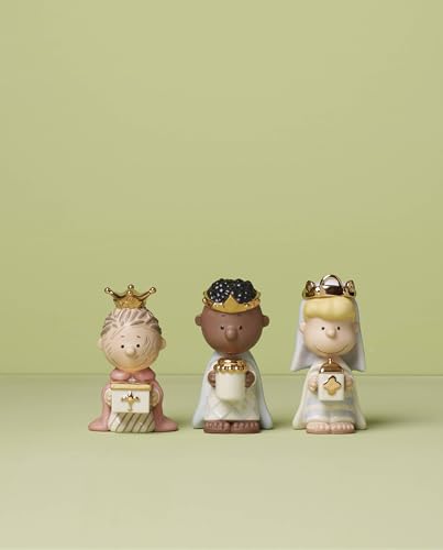 Lenox Peanuts Christmas Pageant 3 Kings Figurine Set - Holiday Nativity Decor