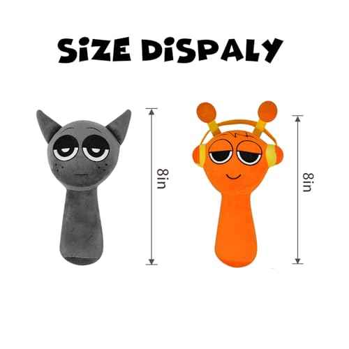 Plush Toys, Horror Games Plushies Toy for Fans, Soft Stuffed Animal Pillow Figure Doll Christmas Birthday Gifts for Adult Kids (Gray+Orange)
