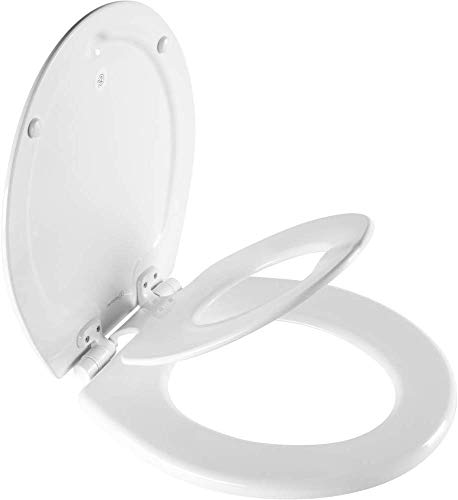 Mayfair NextStep2 Round Toilet Seat with Built-In Potty Training, Slow-Close, Removable, White - Family-Friendly, Space-Saving