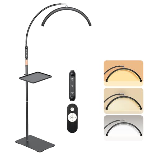 Mznoo Lash Light with Tool Tray, 2500LM LED Moon for Tech, Black