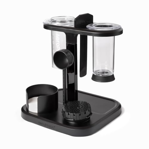 Black AeroPress Coffee Maker Organizer Stand - Space-Saving Kitchen & Coffee Station Storage