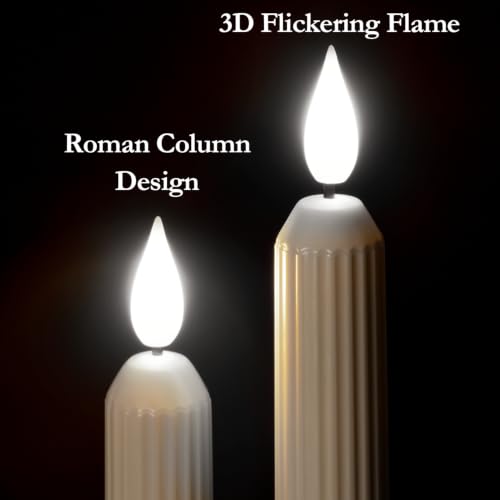 Homemory 6-Piece LED Window Candles with Sensor Dusk to Dawn, Flameless Taper Lights with Suction Cups, Battery Operated Christmas Decor