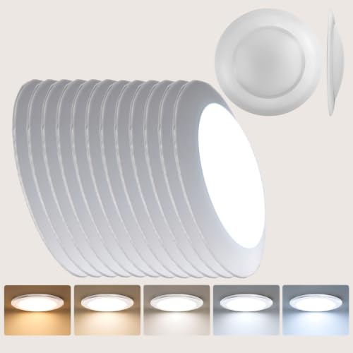 7.5 Inch Dimmable LED Ceiling Light Fixtures - 5 CCT White/12 Pack