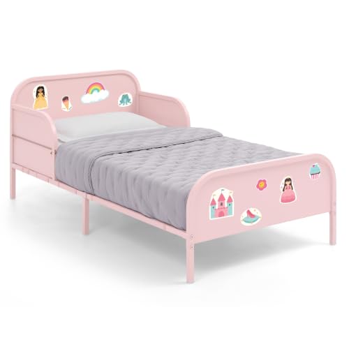 Delta Children Pink Magic Magnet Toddler Bed with Book Storage, Safety & Custom Magnets