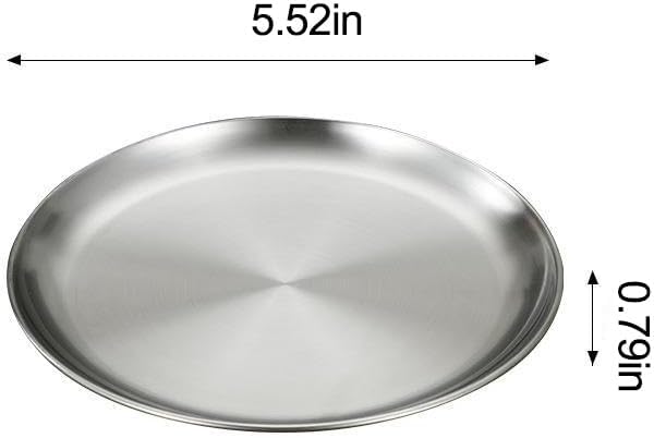 Skiennix 304 Stainless Steel Buffet Plate - Durable BBQ & Dessert Serving Dish | Silver Finish