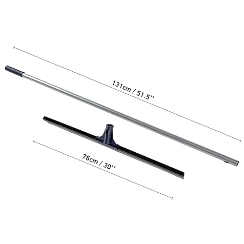 Heavy Duty 30-Inch Floor Squeegee with 51.5" Handle for Garage, Tile, Concrete & Glass Cleaning