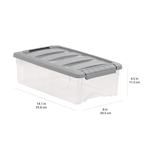 5-Quart Stackable Plastic Storage Bins with Latching Lids - Set of 10
