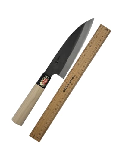 YOSHIDAHAMONO 6.3-Inch Aogami #2 Santoku Knife with Magnolia Handle - Japanese Chef Knife for Precision Cutting
