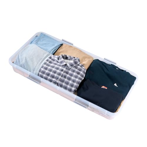 VEVOR Under Bed Storage with Wheels, 39.8 x 20.1 5.9 inch Underbed