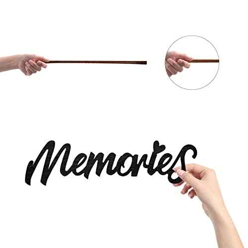 CREATCABIN Wood Cutout Memories Sign Heart Laser Cut Wooden Wall Decor Sculpture Hanging Decor Wall Art Decoration for Home Gallery Office Front Door Black 11.9" x 3.4"