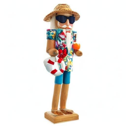 Kurt Adler 15-Inch Beach Santa Nutcracker - Coastal Holiday Decor