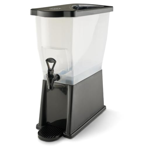 3 Gallon Slim Plastic Beverage Dispenser with Drip-Free Faucet