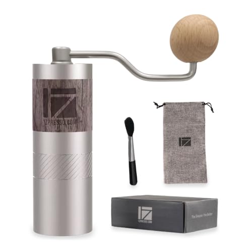 Manual Coffee Grinder with Crank Handle - Stainless Steel Conical Burr - Travel & Camping