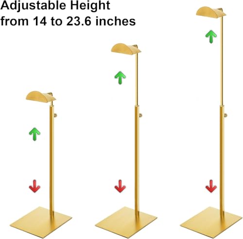 Hacaroa Gold Stainless Steel Purse Display Stand Set of 3 Adjustable Height Bag Racks