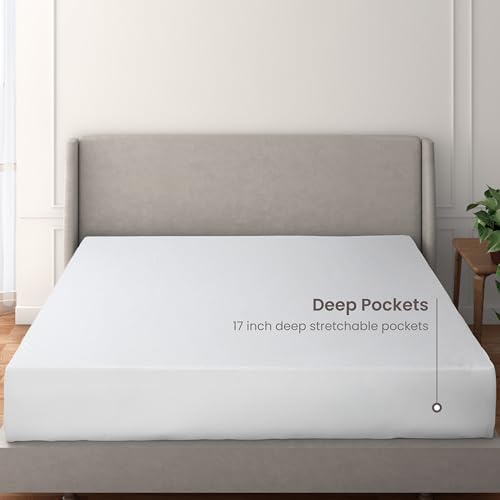 Organic Waterproof Mattress Protector King Pique Top - Breathable, GOTS Certified