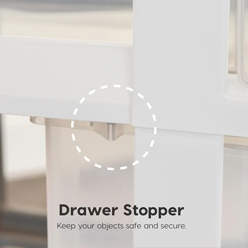 IRIS USA 10-Drawer Mobile Storage Cart - White/Clear Plastic Organizer