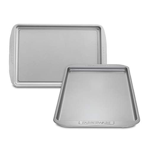 Farberware Nonstick Bakeware Set, Nonstick Cookie Sheets / Baking Sheets - 2 Piece, Gray