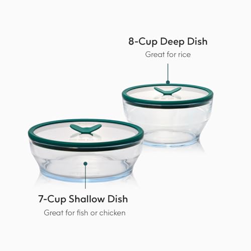 Anyday 4-Piece Large Glass Food Storage with Lids - Clear Kale - Variation of THIS listing