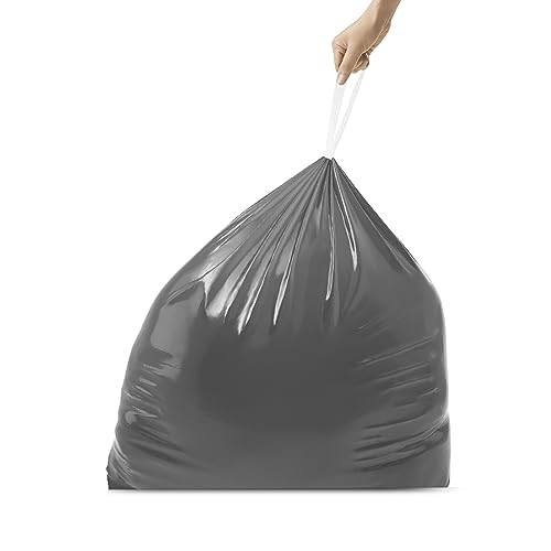 simplehuman Odorsorb Code H Black Trash Liners 80 Count - Custom Fit, Odor-Absorbing, Dispenser Pack, 30-35L / 8-9 Gal