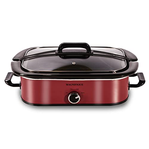 4 Quart Slow Cooker with Manual Warm Setting - Red Kitchen Appliance - Variation of 4 Quarts / Manual Red