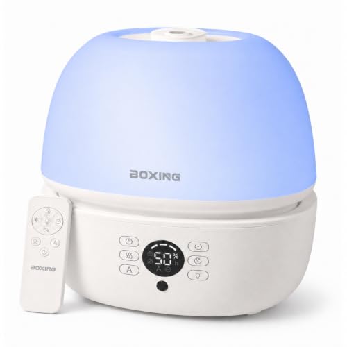 Boxing 3L Humidifier with Night Light, Humidistat, Remote, Auto Mode