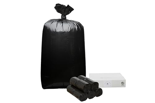 55-60 Gallon Heavy-Duty Black Garbage Bags 38x58 Inch 1.2 Mil Bulk Pack