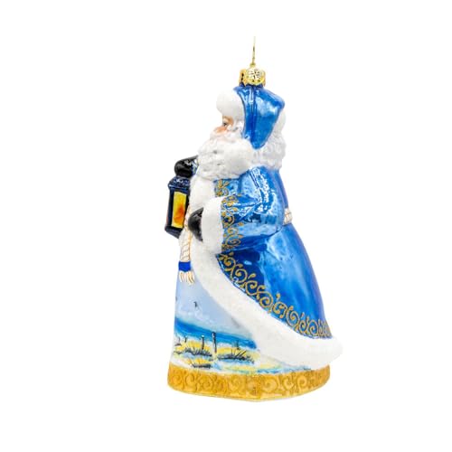 Coastal Claus Hand-Crafted European Glass Christmas Ornament by Christopher Radko (Poland)