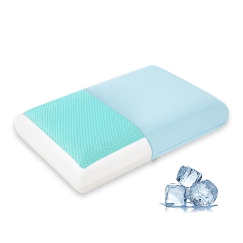 Cooling Gel Memory Foam Pillow for Hot & Side Sleepers - Standard Blue