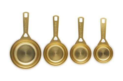 Measuring Cups Set - Stainless Steel with Gold Finish, 4 Pieces - Variation of Measuring Cups / Stainless Steel with Gold Finish