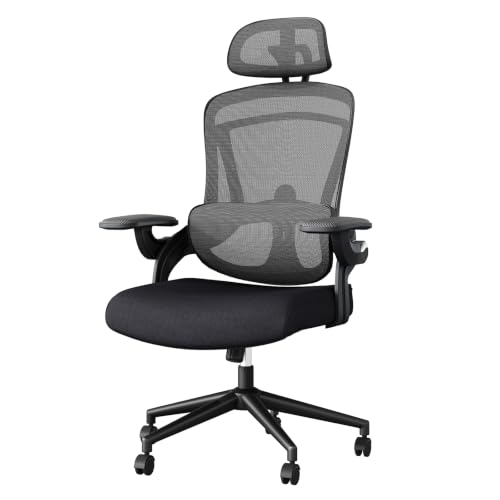 DUMOS Black Executive Mesh Office Chair, Ergonomic High Back Desk Chair