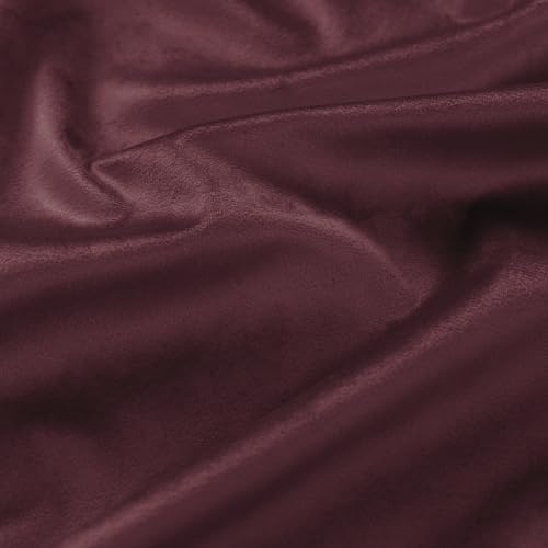 Dark Burgundy Velvet Blackout Curtains 52W x 84L - 2 Panels, Thermal Insulated