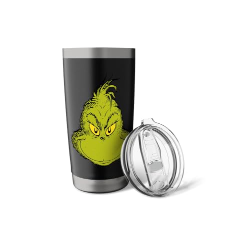 Dr. Seuss Grinch Stainless Steel Insulated Tumbler Black 20oz Christmas Gift