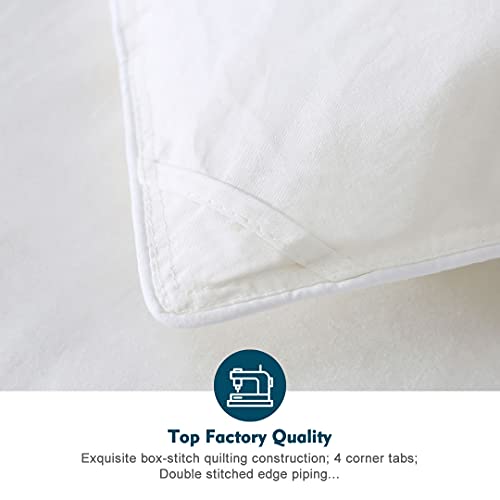 White Twin Medium-Weight Down Comforter - All-Season Organic Duvet Insert