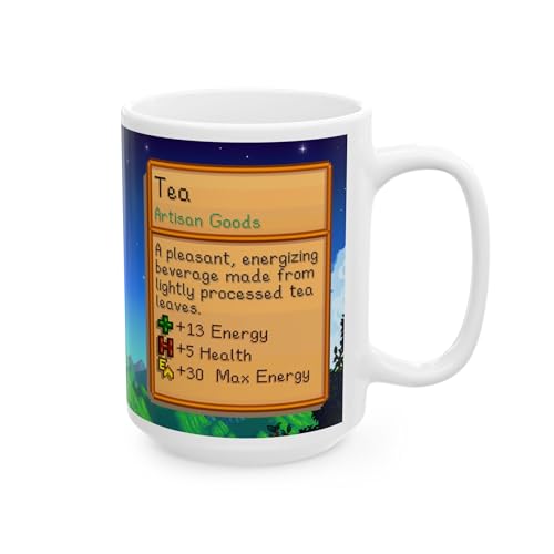 Creator's Cove Stardew Valley 15oz Mug – White Coffee Cup, Gift for Gamers