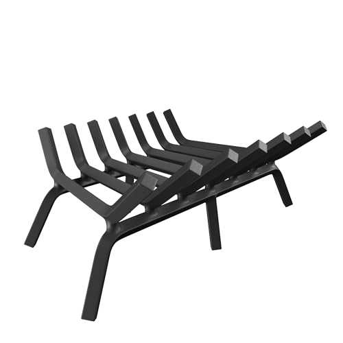 24 Inch Fireplace Grate Heavy Duty Cast Iron Log Holder with Support Legs