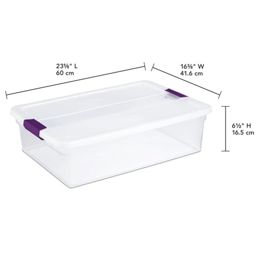 32 Quart ClearView Plastic Storage Box - Pack of 6, Latch Lid Organizers