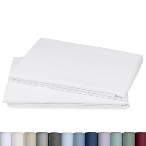 Bright White King Pillowcases Set of 2 - 800 Thread Count Cotton, OEKO-TEX Certified