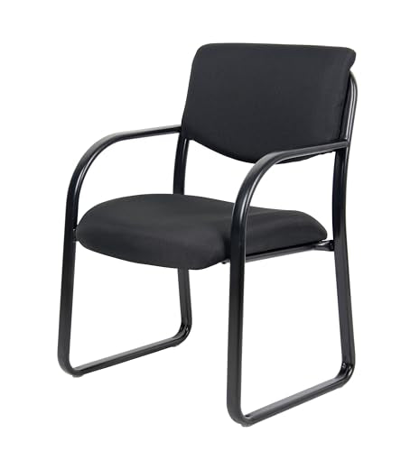 Black Fabric Guest Office Chair - Comfortable Meeting & Reception Seating