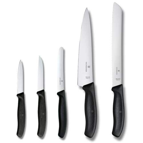 Victorinox Swiss Classic Kitchen Set 5-Piece Black Utility & Bread Knives