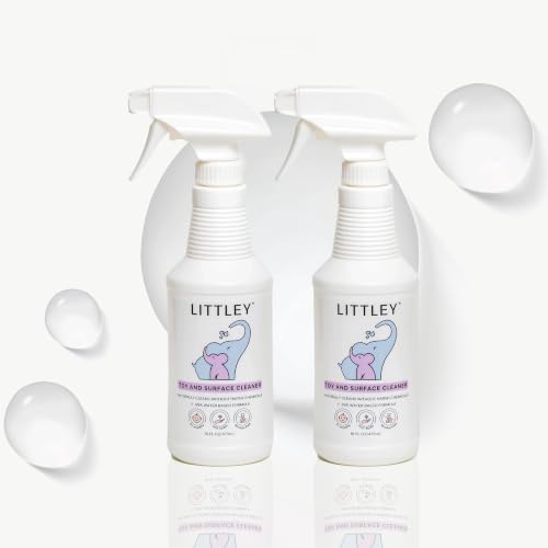 Littley 16 oz Hypochlorous Acid Surface & Toy Cleaner 2 Pack - Alcohol-Free, Gentle & Safe for Baby Surfaces