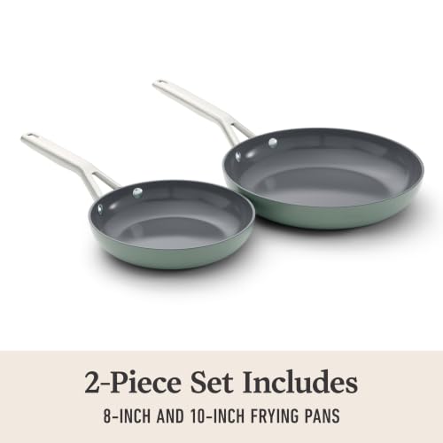 Calphalon Ceramic Nonstick Frying Pan Set 8 & 10 Inch Silver Ash Kitchen Cookware