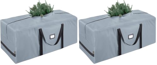 BALEINE 9 ft Christmas Tree Storage Bag - Grey, Heavy Duty 900D Oxford, Pack of 2
