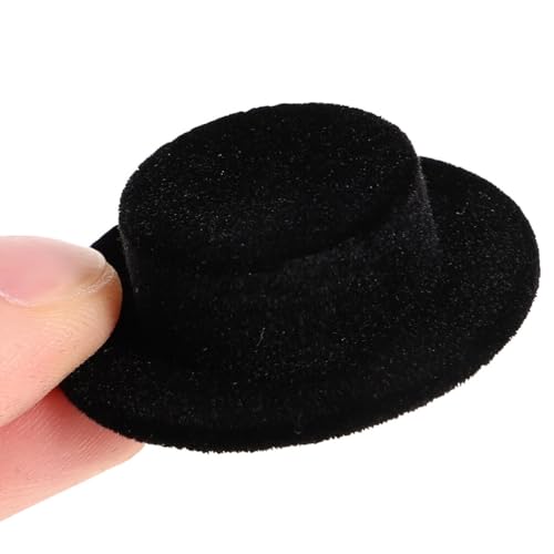 Miniature Hats for DIY Crafts and Holiday Decoration 15Pcs Soft Resin Black Hats for Halloween and Christmas Parties