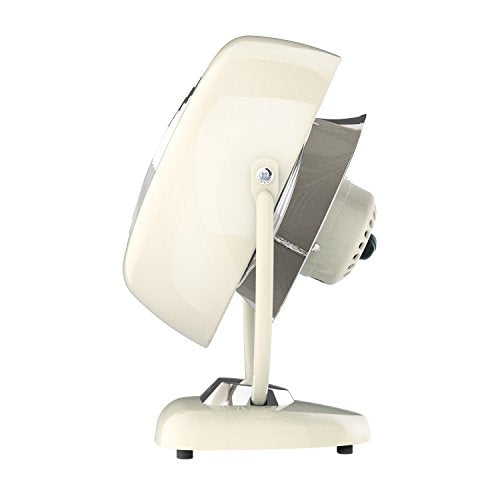 Vornado VFAN Vintage White Desk Fan - Small 3-Speed Metal Table Fan for Bedroom & Office