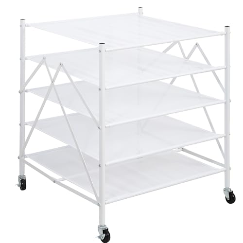 Storage Maniac 5-Tier Mesh Foldable Sweater Drying Rack - Portable Indoor Outdoor Laundry Organizer