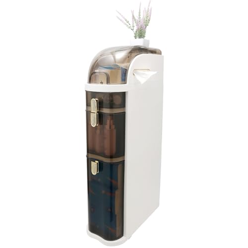 3-Tier Narrow Bathroom Floor Cabinet Storage Organizer - Waterproof, Space Saving