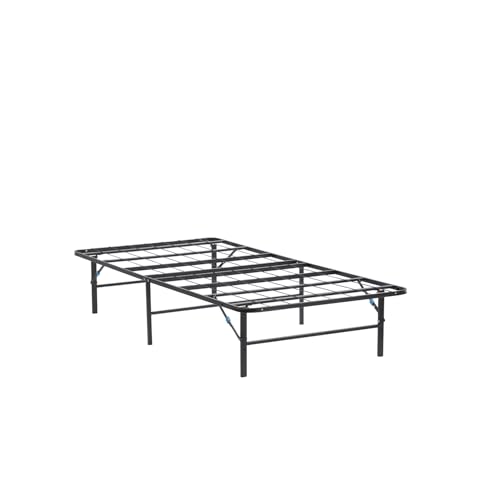 Nestl Foldable Twin XL Platform Bed Frame - Steel, No Tools, Black, 14-Inch Height